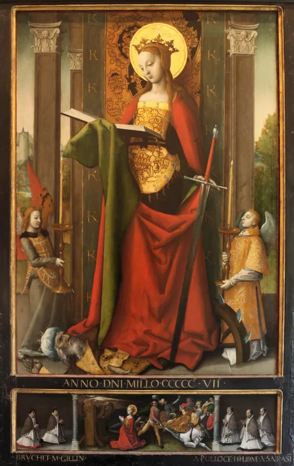 Saint Catherine (1507) by Claude Guinet — original painting reproduced as a hand-painted oil on canvas