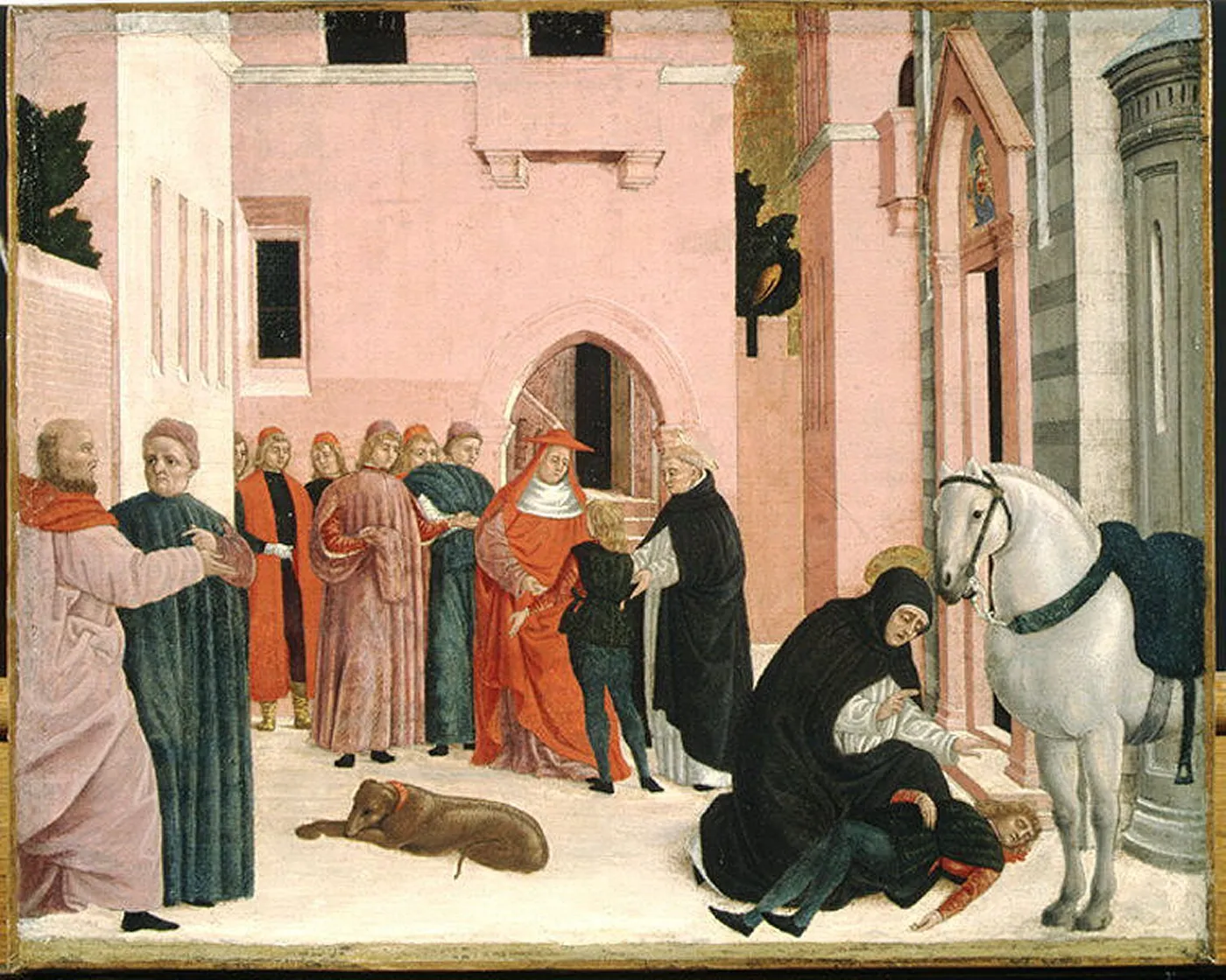 Saint Dominic Resuscitating Napoleone Orsini (1470) by Bartolomeo degli Erri — original painting reproduced as a hand-painted oil on canvas