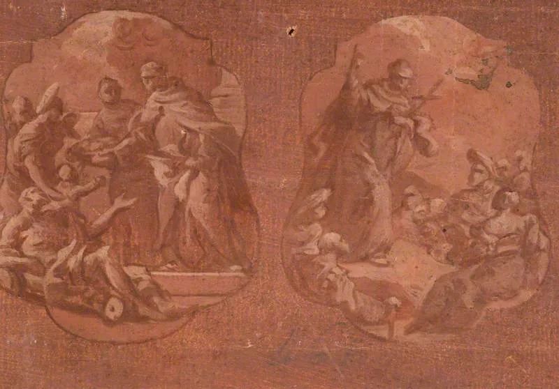 Saint Giovanni di Dio Distributing Bread and Preaching — Francesco Narici