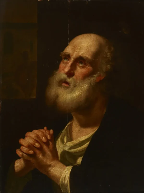 Saint Peter (1742) by Balthasar Denner — original painting reproduced as a hand-painted oil on canvas