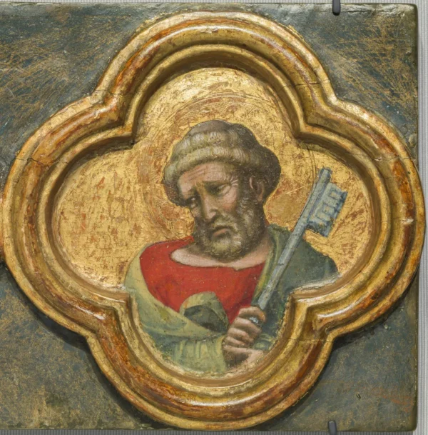 Saint Peter (1370) by Dalmasio Scannabecchi — original painting reproduced as a hand-painted oil on canvas