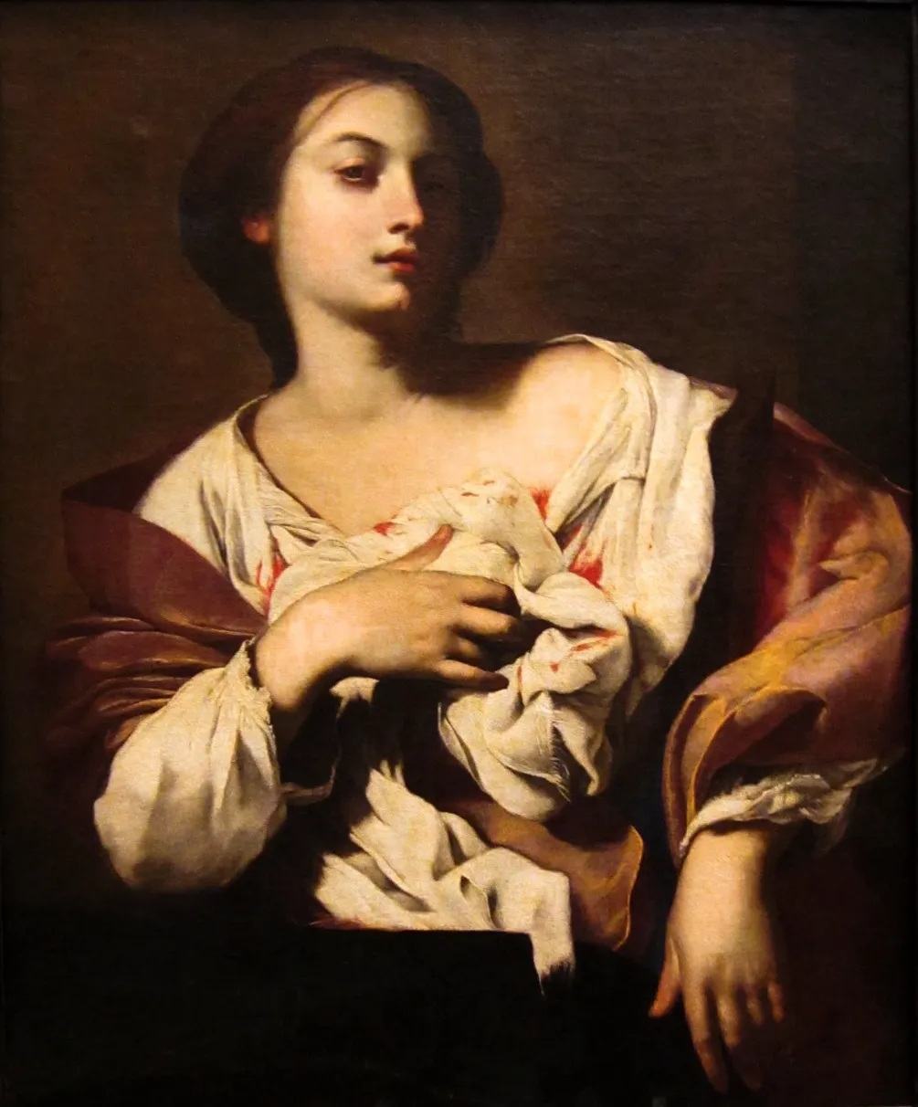 Sainte Agathe (1637) by Francesco Guarino — original painting reproduced as a hand-painted oil on canvas