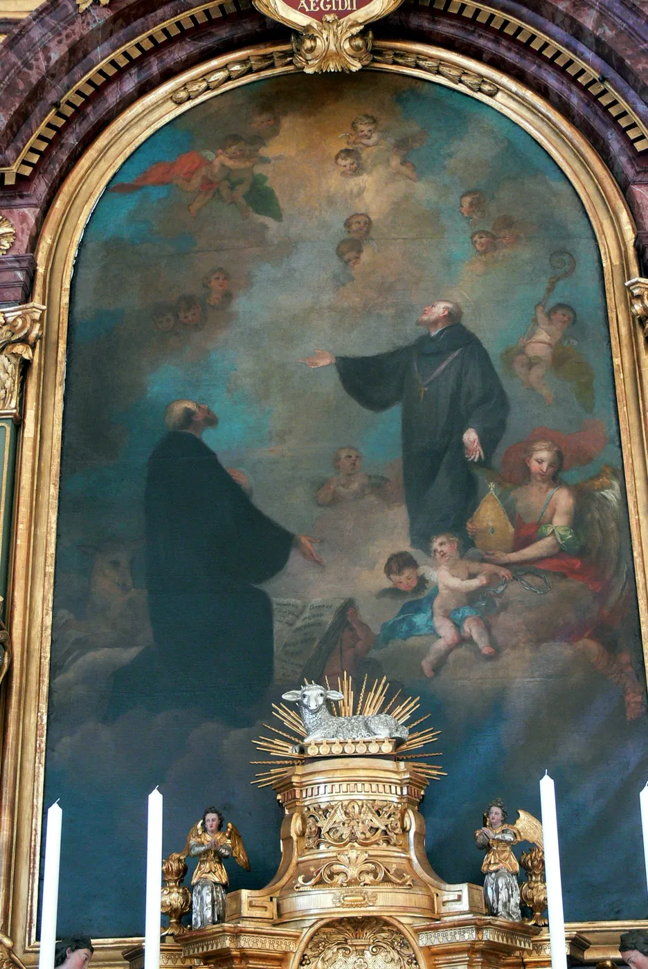 Saints Leonard and Giles (1789) by Anton Hitzenthaler — original painting reproduced as a hand-painted oil on canvas