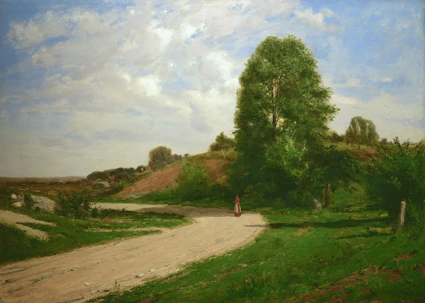 Salem Road, Woburn, Massachusetts (1886) by Albion Harris Bicknell — original painting reproduced as a hand-painted oil on canvas
