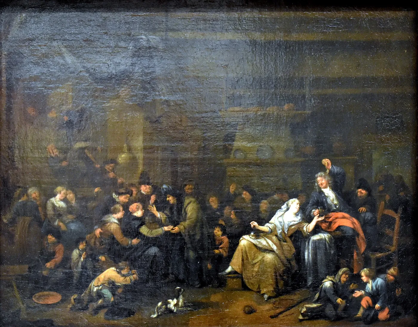 Scène d’auberge (1650) by Bernardus van Schijndel — original painting reproduced as a hand-painted oil on canvas