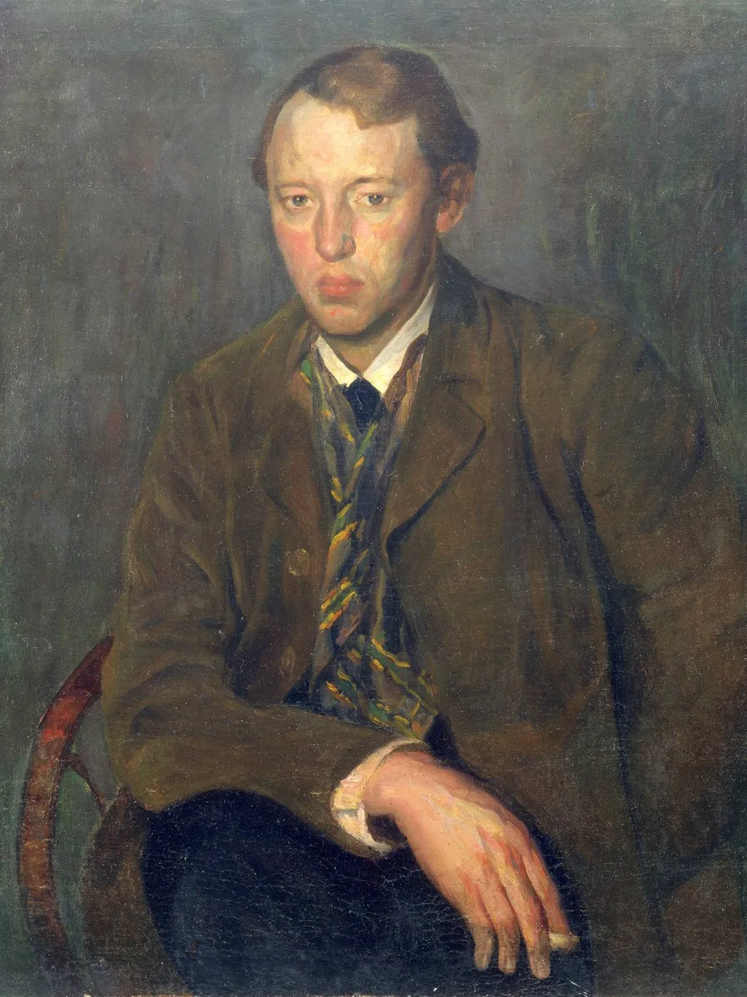 Selbstporträt (1905) by Aksel Waldemar Johannessen — original painting reproduced as a hand-painted oil on canvas