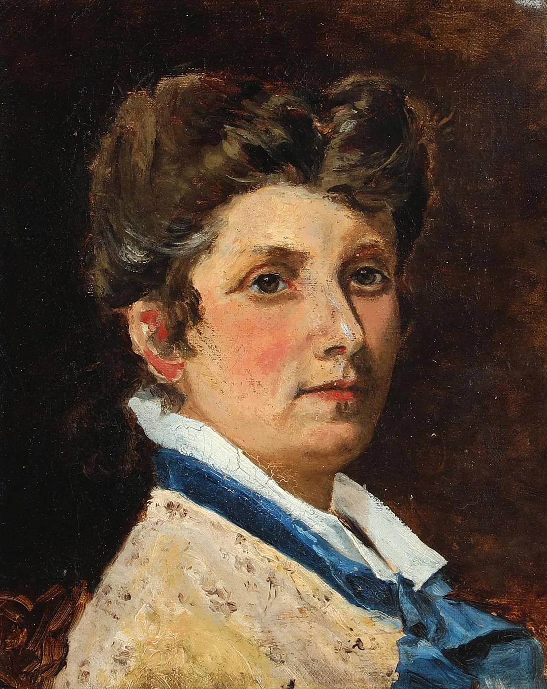 Selbstporträt (1876) by Cathinka Kondrup — original painting reproduced as a hand-painted oil on canvas