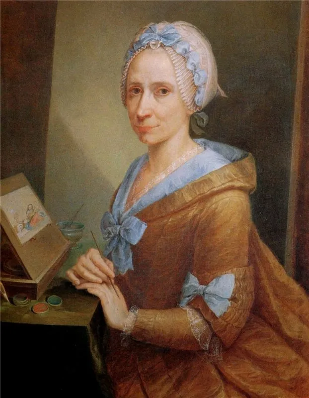 Self-portrait (1766) by Anna Bacherini Piattoli — original painting reproduced as a hand-painted oil on canvas