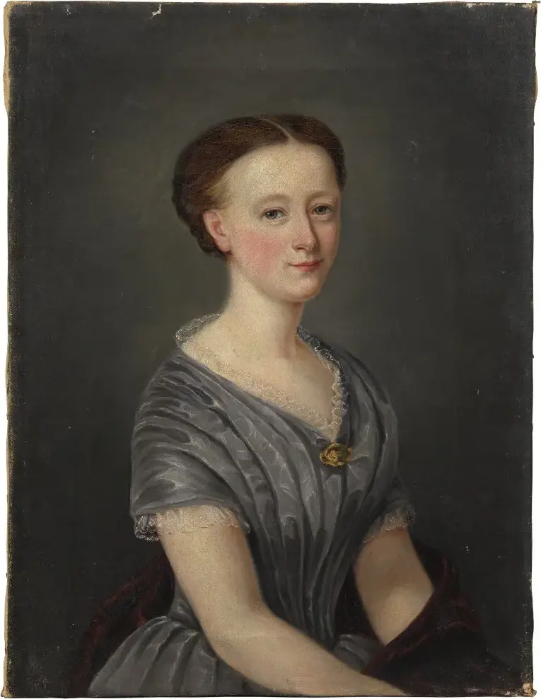 Self-portrait (1857) by Anna Elisabet Amanda Tigerhielm — original painting reproduced as a hand-painted oil on canvas