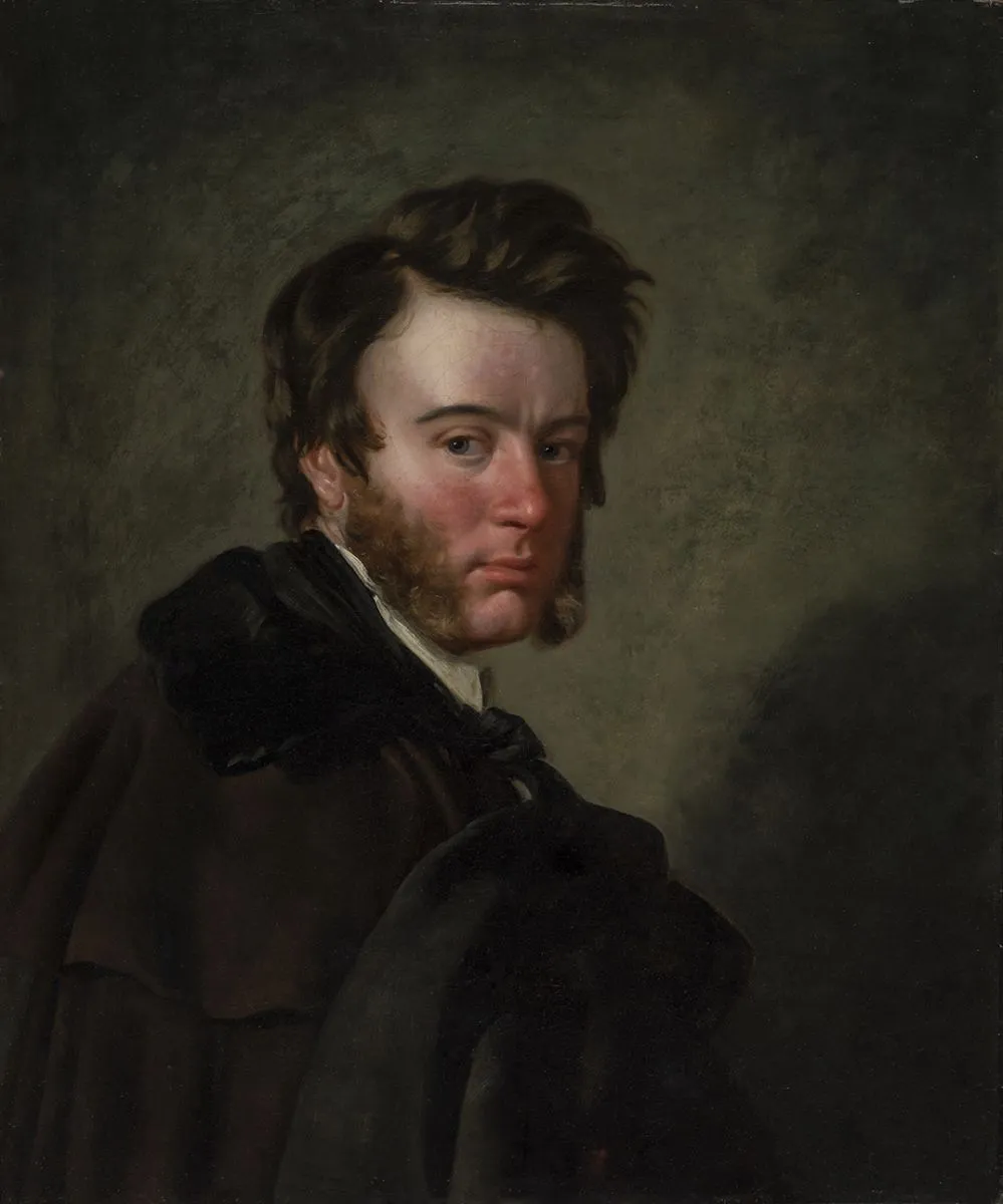 Self-portrait (1847) by Charles Dukes — original painting reproduced as a hand-painted oil on canvas
