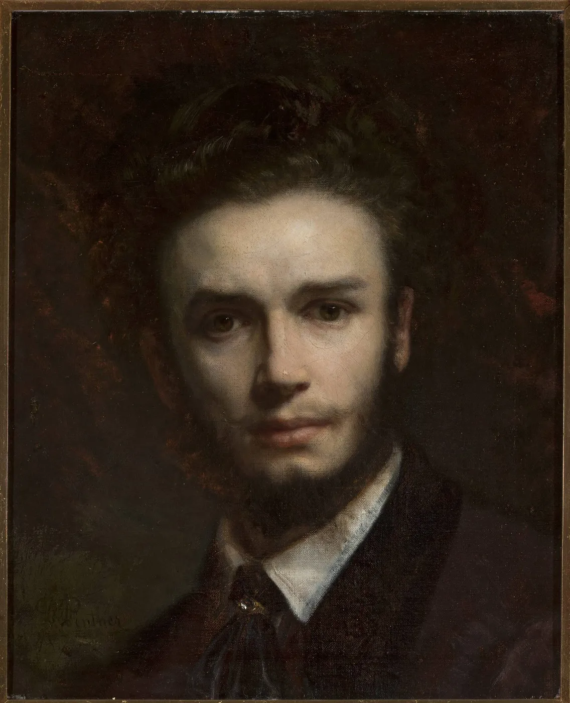 Self-portrait (1870) by Daniel Penther — original painting reproduced as a hand-painted oil on canvas