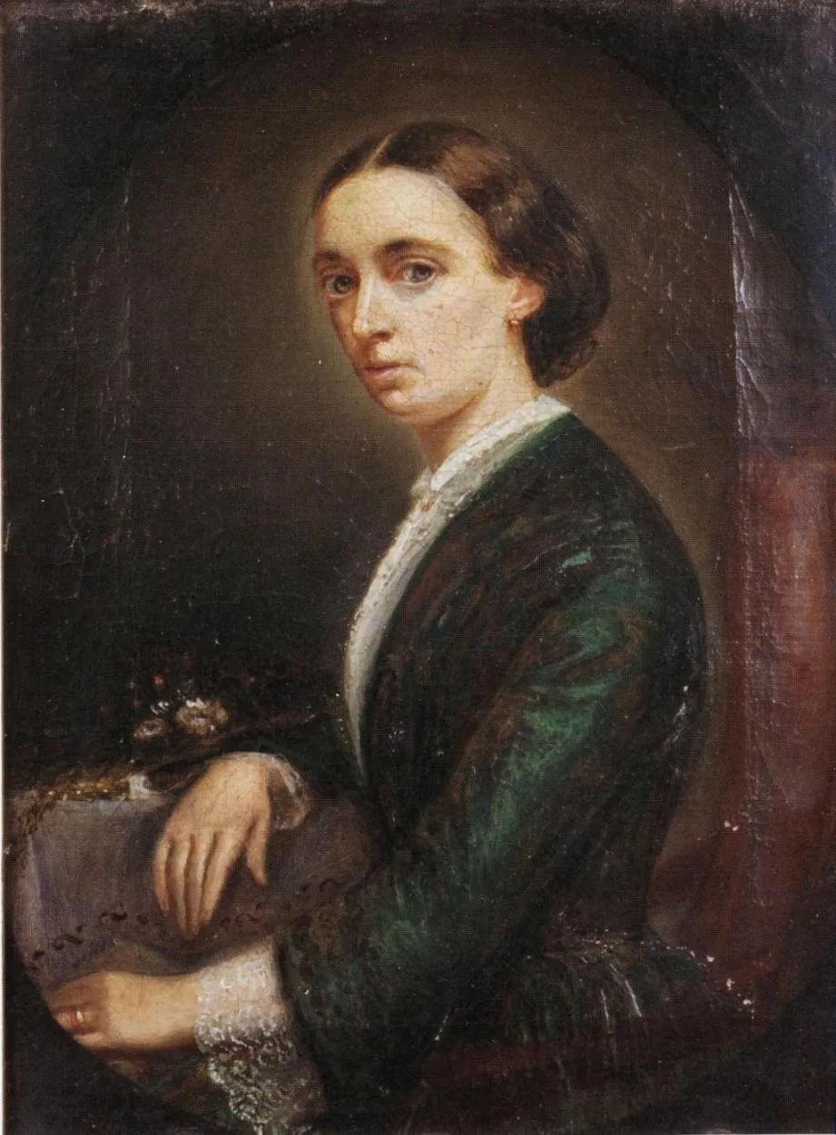 Self-Portrait (1855) by Edla Blommér — original painting reproduced as a hand-painted oil on canvas