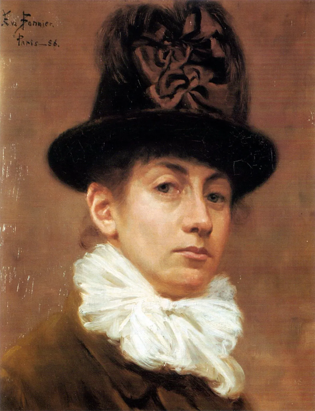 Self-portrait (1886) by Eva Bonnier — original painting reproduced as a hand-painted oil on canvas