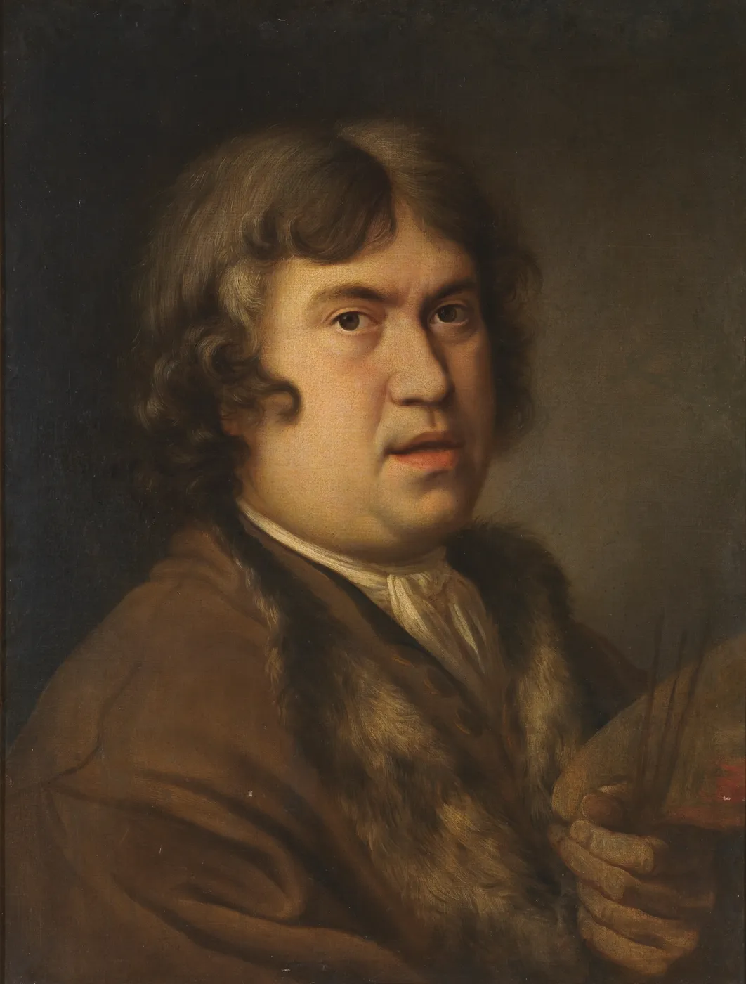 Self-Portrait (1701) by Francisco Leonardoni — original painting reproduced as a hand-painted oil on canvas