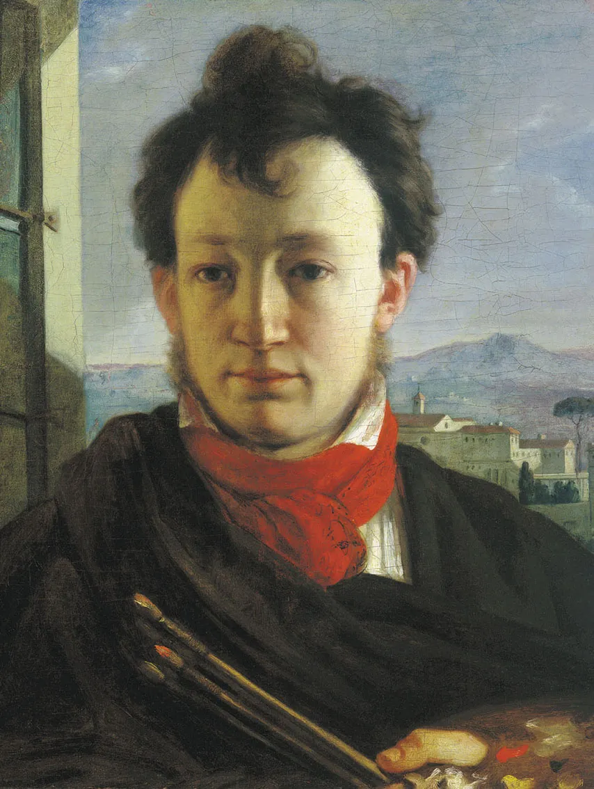 Self-Portrait with a Palette and Brushes — Alexander Varnek