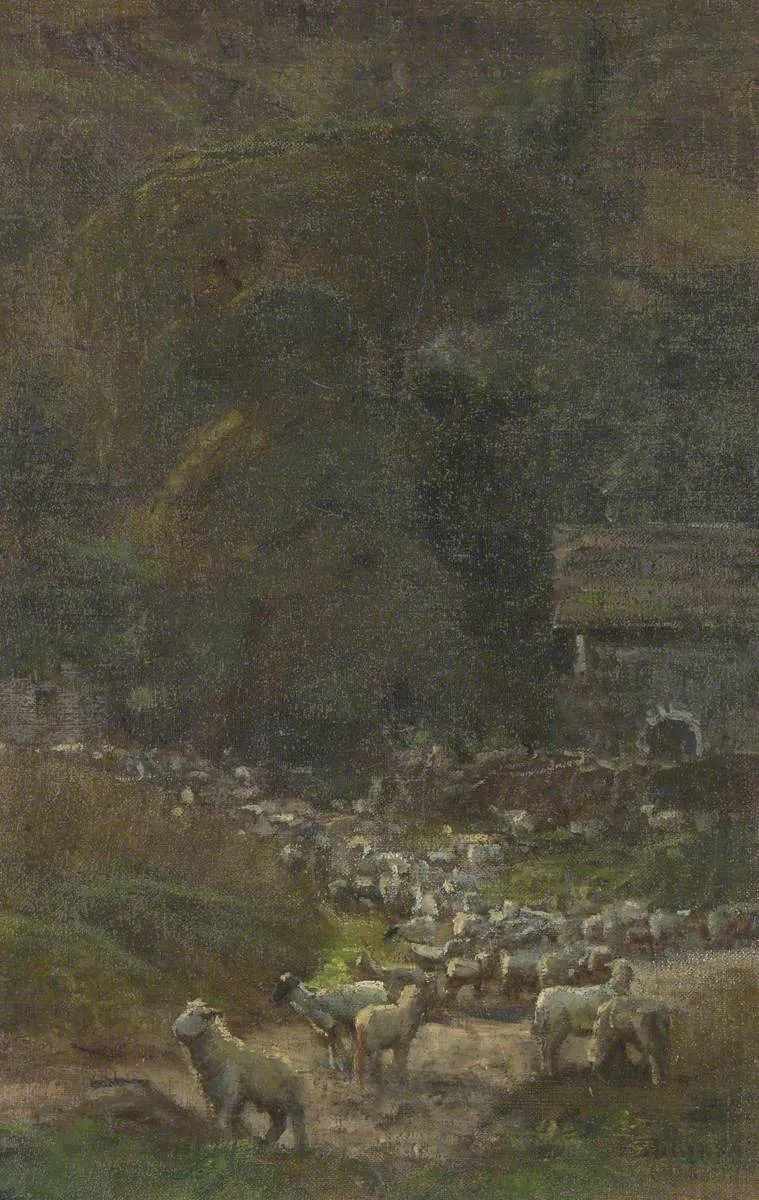Sheep Clip (recto) by Beatrice Willink — original painting reproduced as a hand-painted oil on canvas