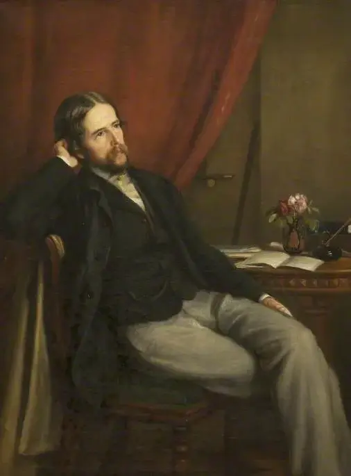 Sidney J. Dobell (1824–1874), Poet by Clarence Dobell — original painting reproduced as a hand-painted oil on canvas