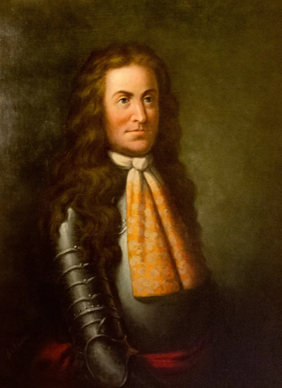 Sir Edmund Andros. (1899) by Frederick Batcheller — original painting reproduced as a hand-painted oil on canvas