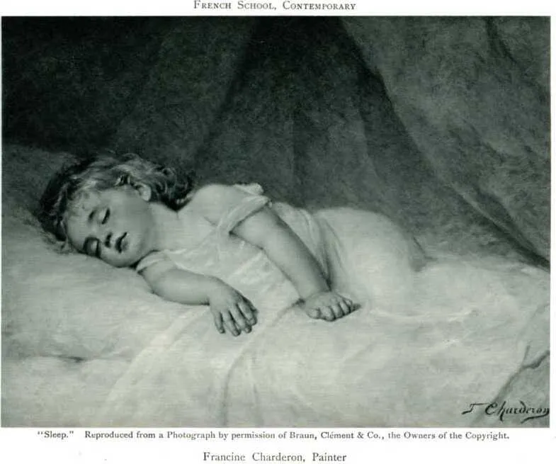 Sleep (1905) by Francine Charderon — original painting reproduced as a hand-painted oil on canvas