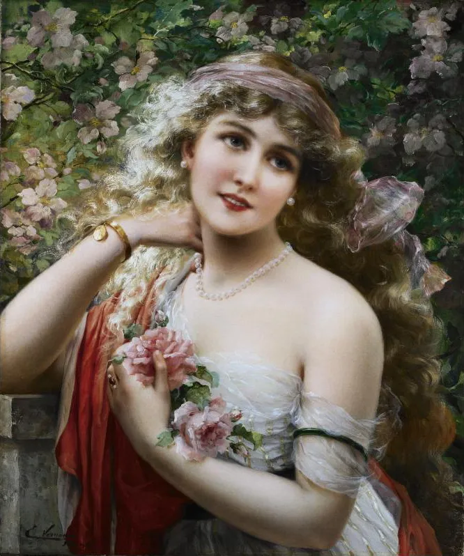 Spring (1913) by Émile Vernon — original painting reproduced as a hand-painted oil on canvas