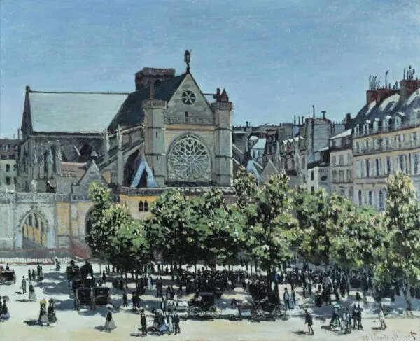 St. Germain l'Auxerrois (1867) by Claude Monet — original painting reproduced as a hand-painted oil on canvas