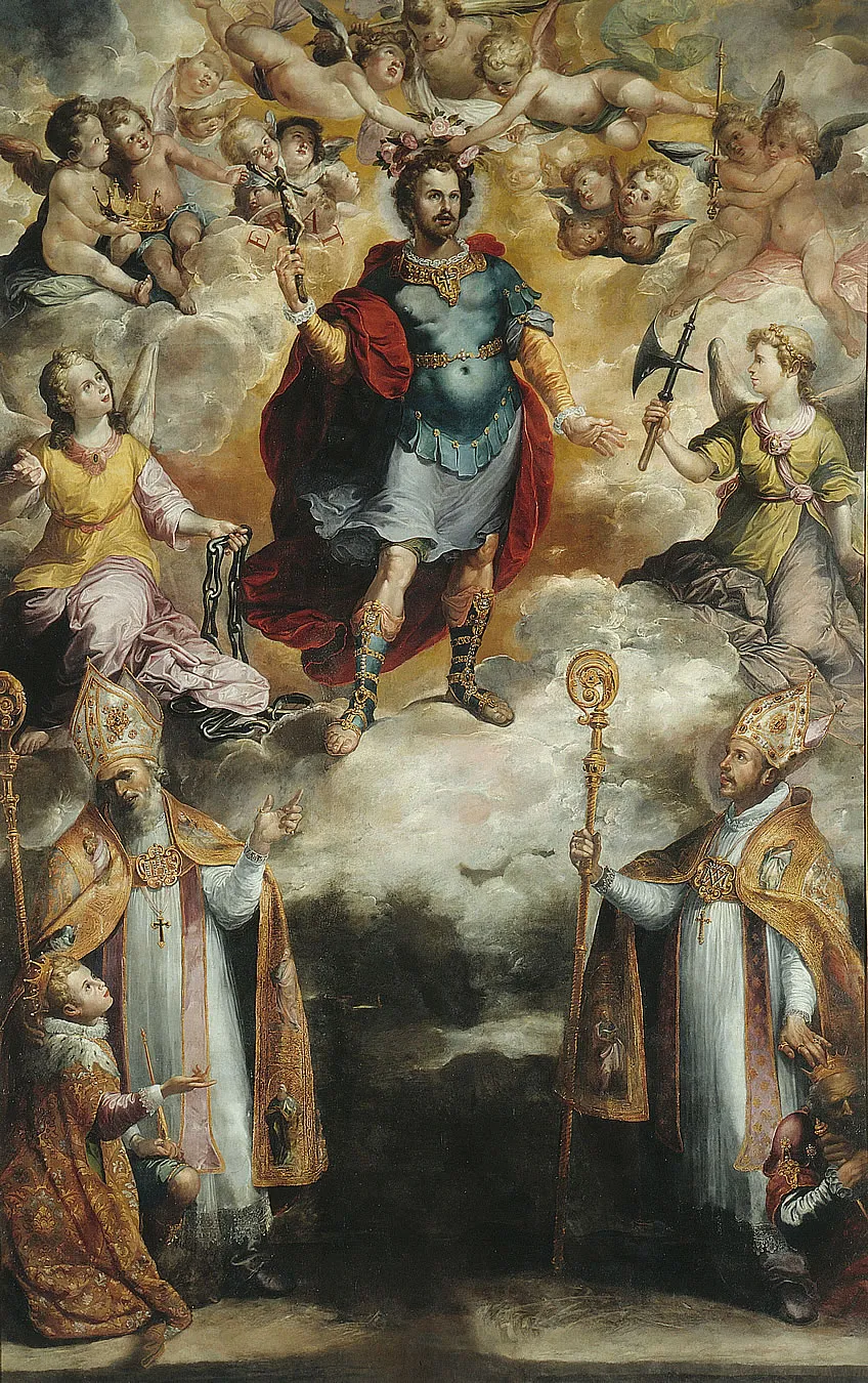 St. Hermenegild’s apotheosis (1620) by Francisco Herrera the Elder — original painting reproduced as a hand-painted oil on canvas