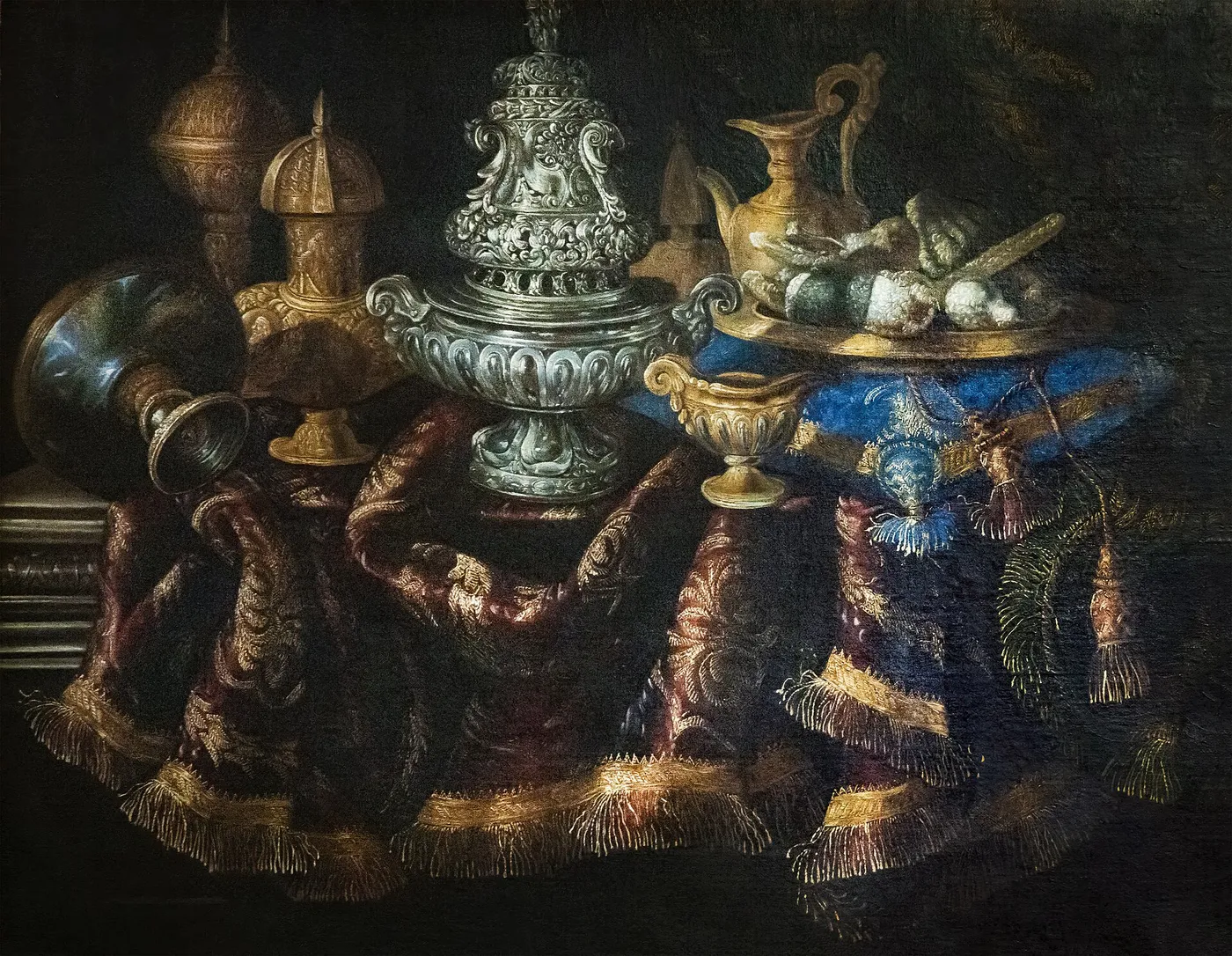 Still life (1700) by Antonio Tibaldi — original painting reproduced as a hand-painted oil on canvas