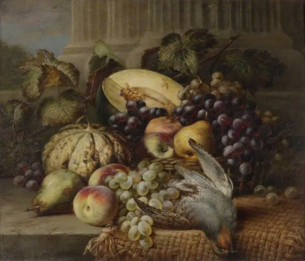 Still Life Group (1872) by Albert Hodder — original painting reproduced as a hand-painted oil on canvas