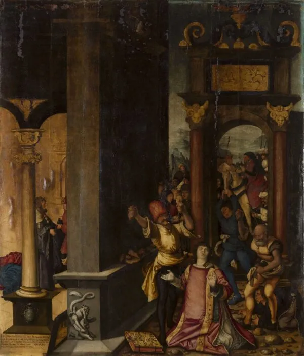 Stoning of Saint Stephen (1522) by Hans Baldung Grien — original painting reproduced as a hand-painted oil on canvas
