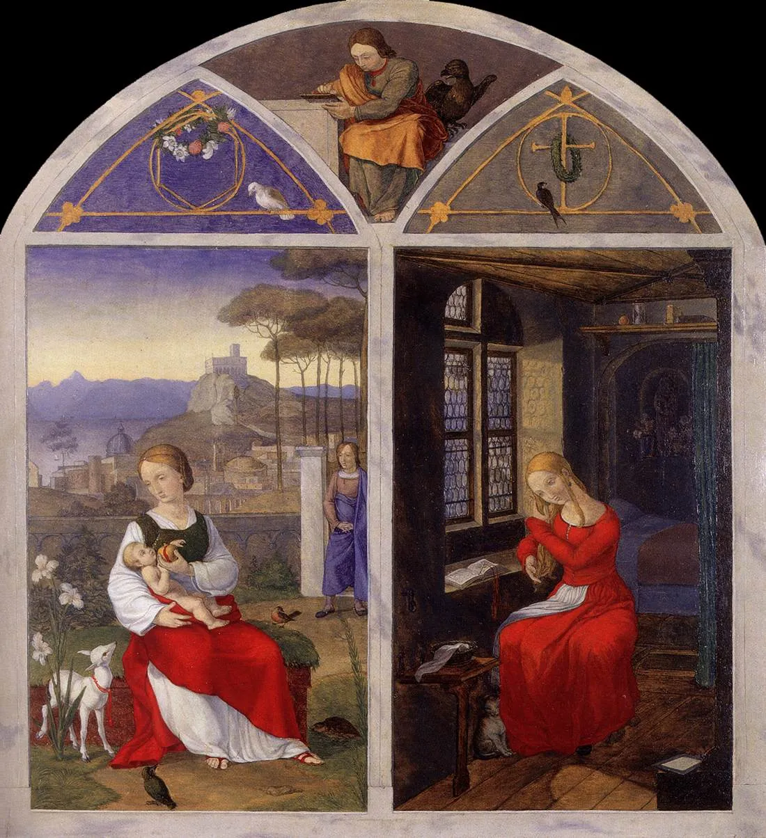Sulamith and Mary (1811) by Franz Pforr — original painting reproduced as a hand-painted oil on canvas