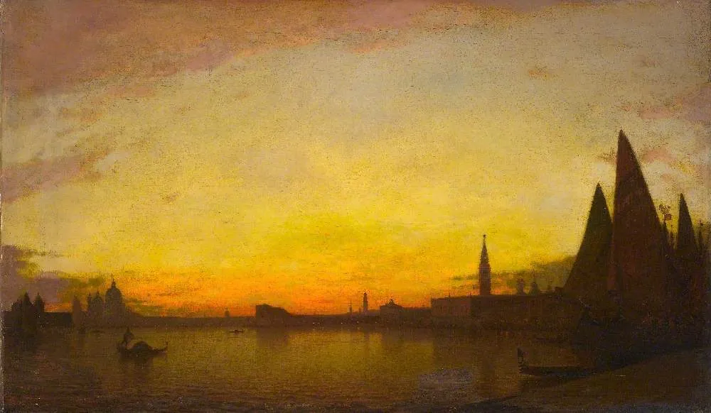 Sunset Scene, Canal San Marco, Venice — Amédée Rosier
