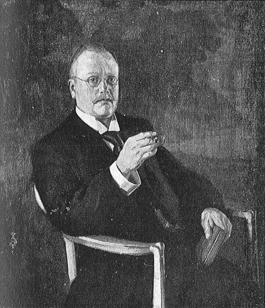 Swedish art historian August Hahr (1868-1947) (1912) by Anders Trulson — original painting reproduced as a hand-painted oil on canvas