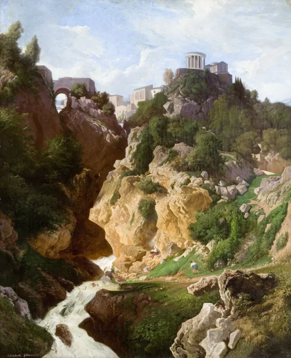 Temple of Vesta in Tivoli (1858) by Awit Szubert — original painting reproduced as a hand-painted oil on canvas