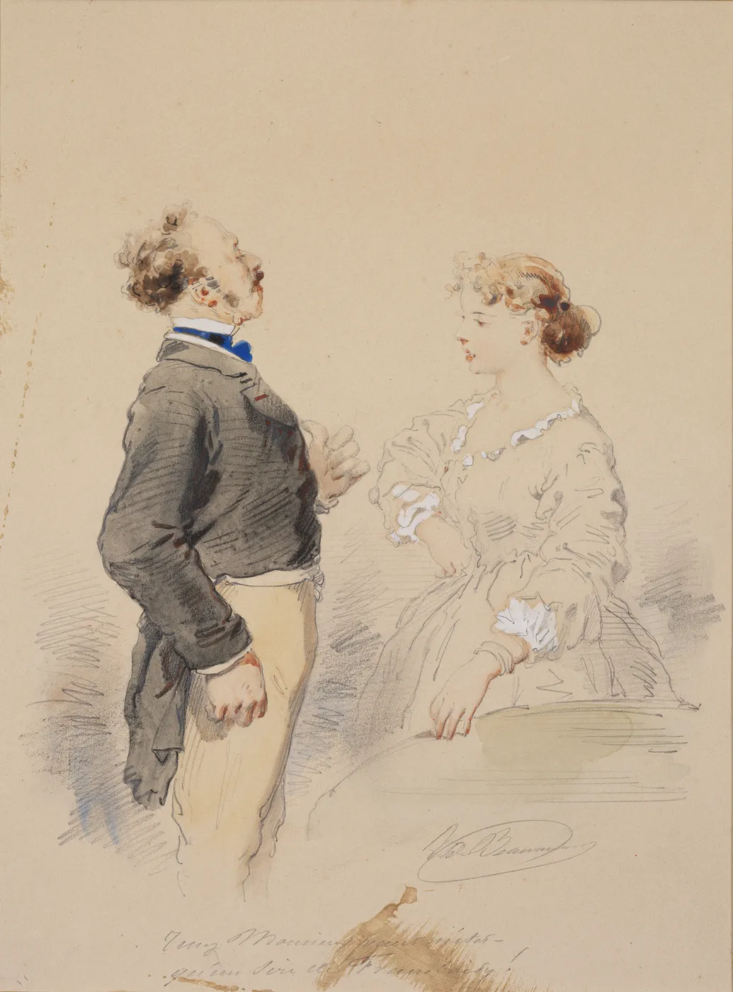 Tenez Monsieur by Édouard de Beaumont — original painting reproduced as a hand-painted oil on canvas