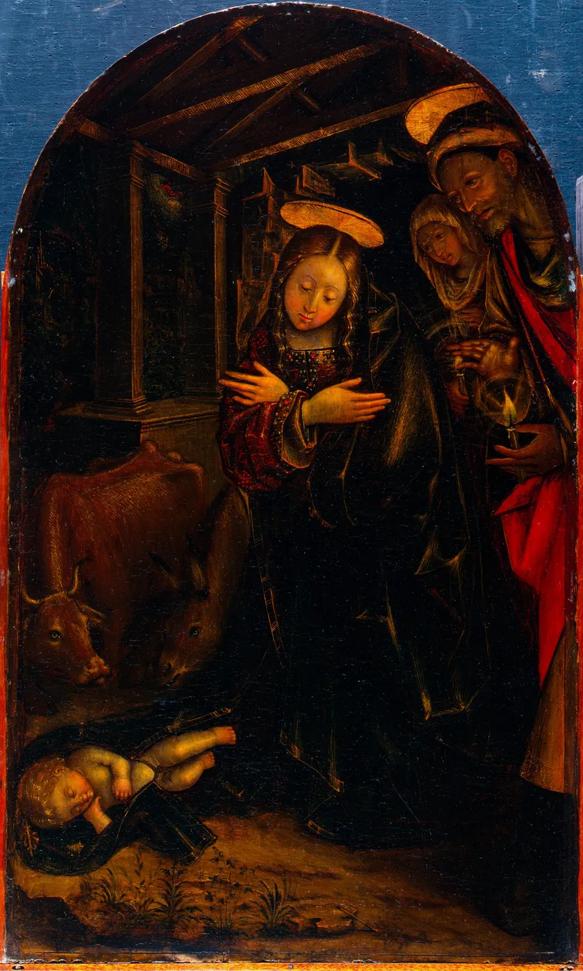 The Adoration of the Christ Child (1500) by Defendente Ferrari — original painting reproduced as a hand-painted oil on canvas