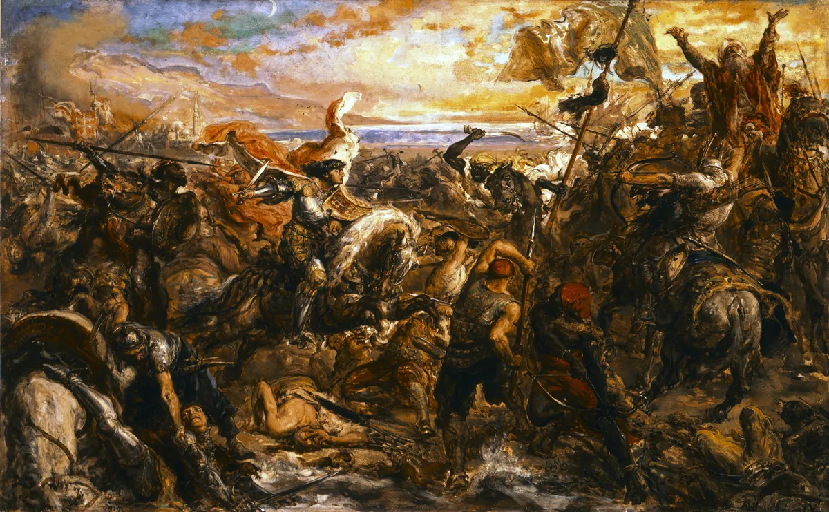 The Battle of Varna (1879) by Jan Matejko — original painting reproduced as a hand-painted oil on canvas