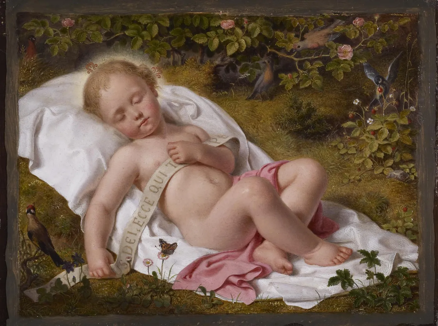 The Christ Child (1849) by Andreas Müller — original painting reproduced as a hand-painted oil on canvas