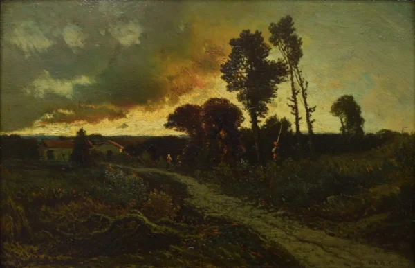 The Day’s Decline (1874) by Alberto Pasini — original painting reproduced as a hand-painted oil on canvas