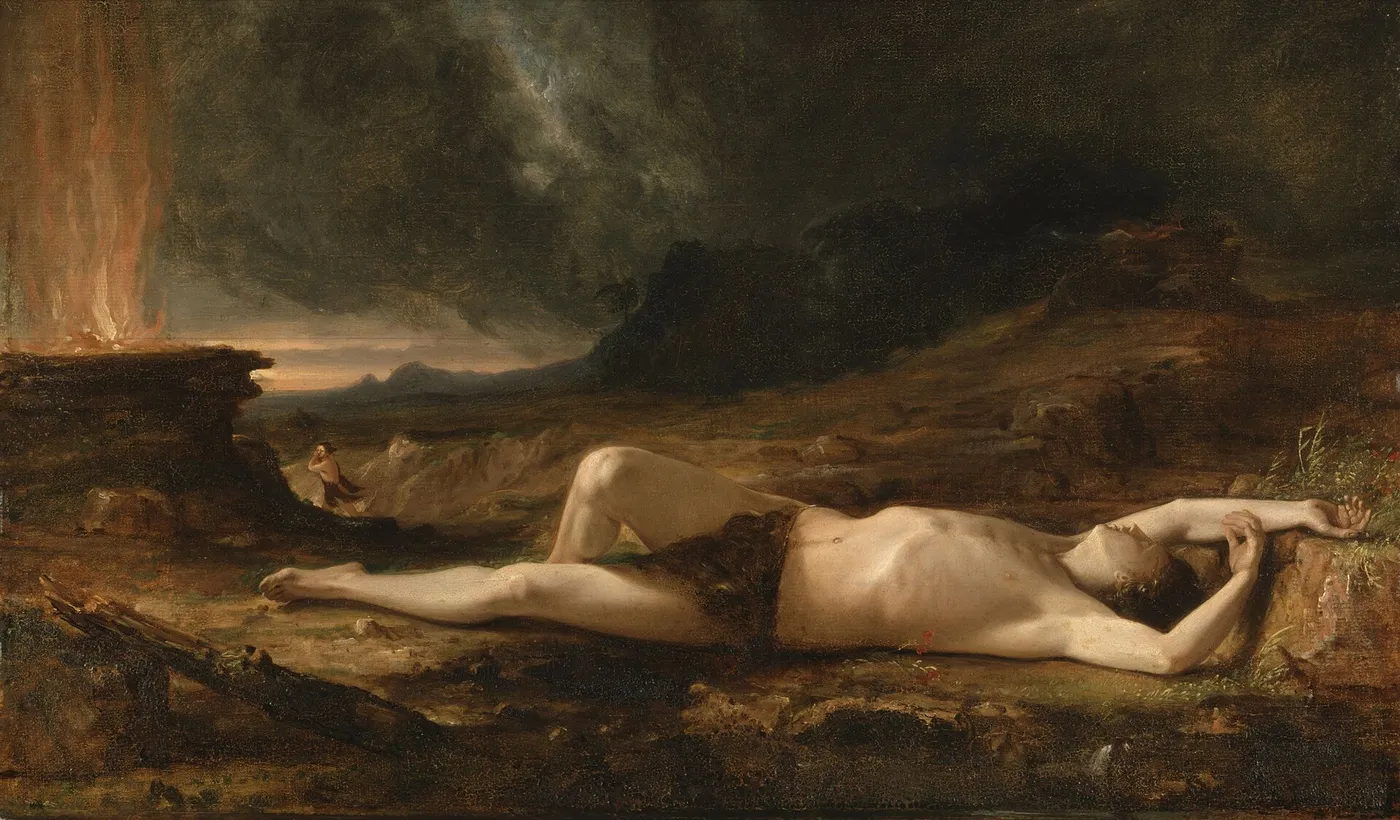 The Dead Abel (1832) by Thomas Cole — original painting reproduced as a hand-painted oil on canvas