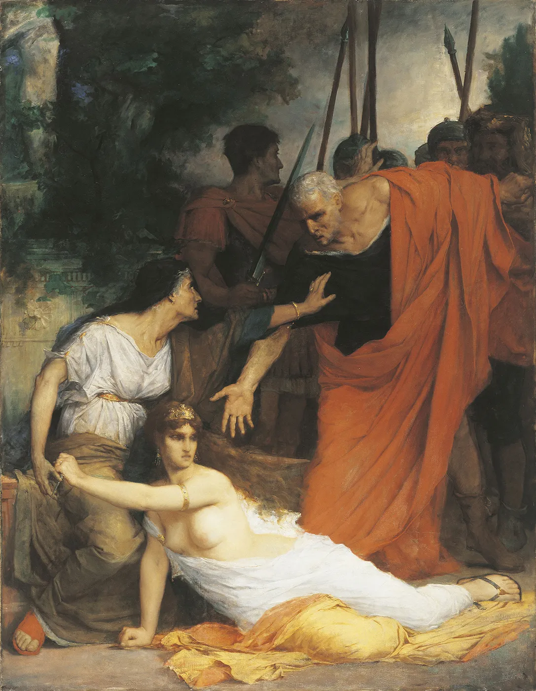 The Death of Messalina (1870) by Fernand Lematte — original painting reproduced as a hand-painted oil on canvas