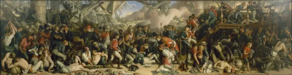 The Death of Nelson (1859) by Daniel Maclise — original painting reproduced as a hand-painted oil on canvas
