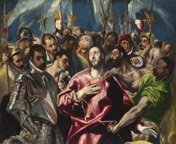 The Disrobing of Christ. Lyon   half painting version (1583) by El Greco — original painting reproduced as a hand-painted oil on canvas