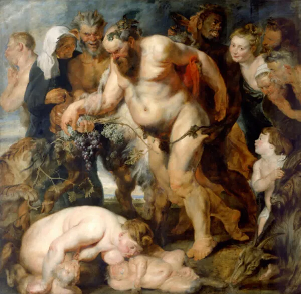 The Drunken Silenus (1621) by Peter Paul Rubens — original painting reproduced as a hand-painted oil on canvas
