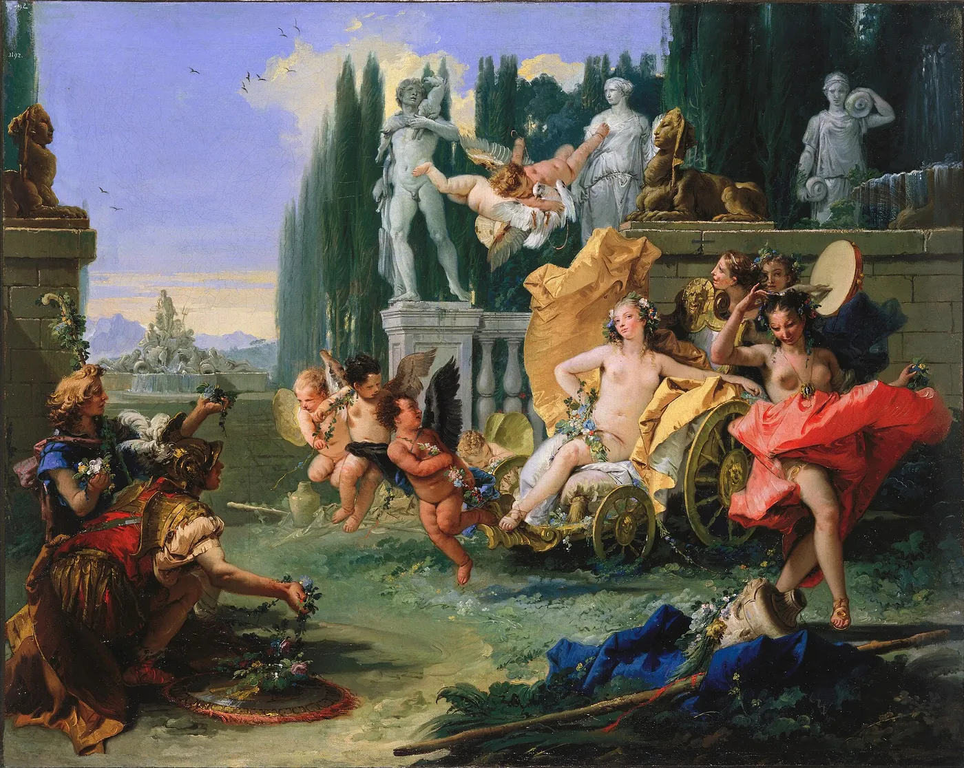 The Empire of Flora (1743) by Giovanni Battista Tiepolo — original painting reproduced as a hand-painted oil on canvas