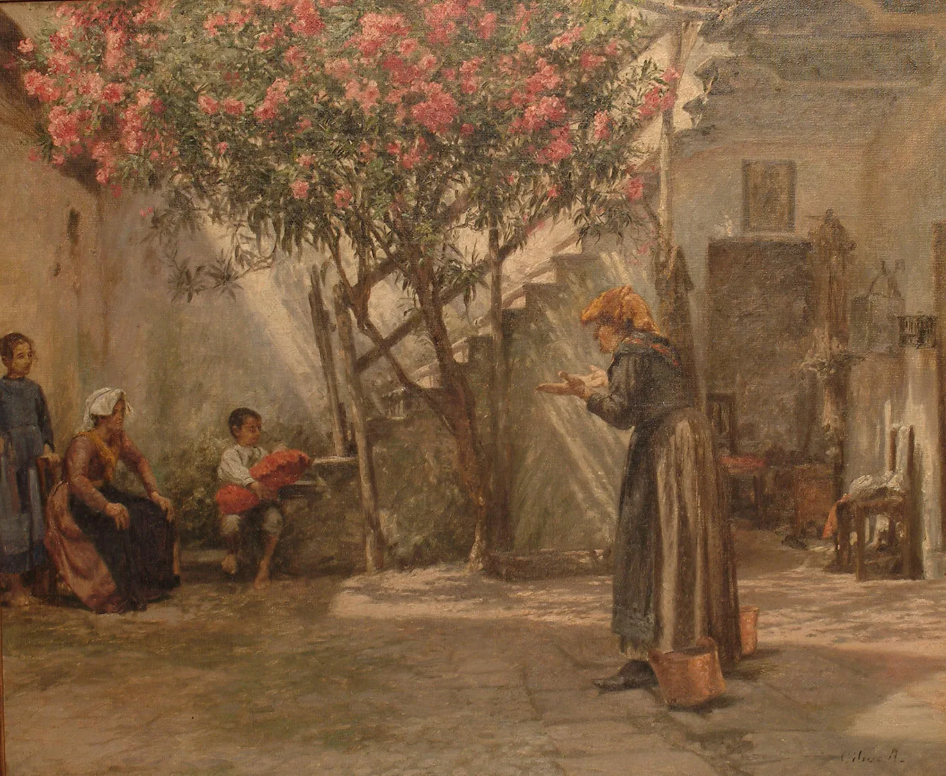 The errant grandson. (1898) by Cilius Andersen — original painting reproduced as a hand-painted oil on canvas