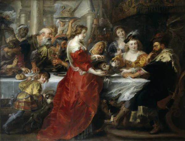 The Feast of Herod (1636) by Peter Paul Rubens — original painting reproduced as a hand-painted oil on canvas