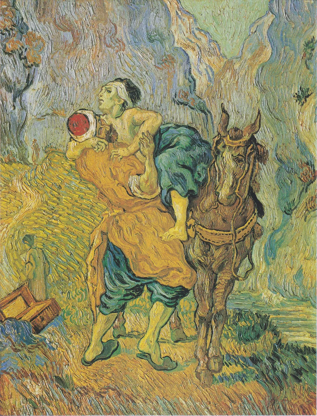 The Good Samaritan (1890) by Vincent van Gogh — original painting reproduced as a hand-painted oil on canvas
