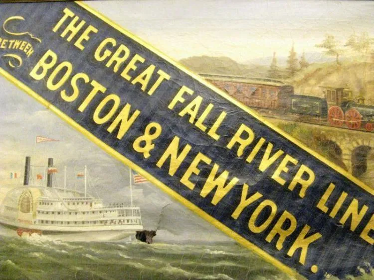 The Great Fall River Line Between Boston and New York by Fred Pansing — original painting reproduced as a hand-painted oil on canvas