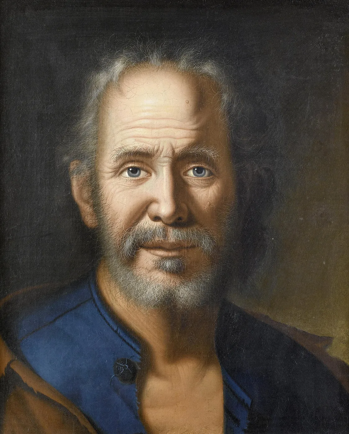 The head of a bearded man (1850) by Bartolomé Montalvo — original painting reproduced as a hand-painted oil on canvas