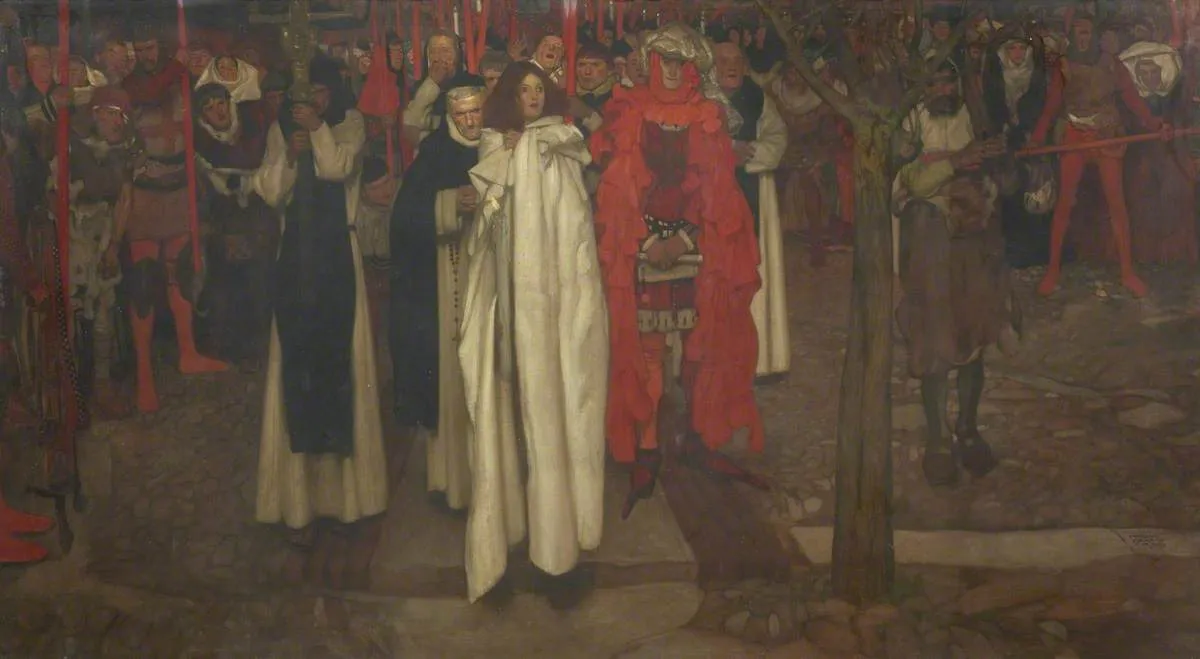 The Heretic (1906) by Frank Craig — original painting reproduced as a hand-painted oil on canvas